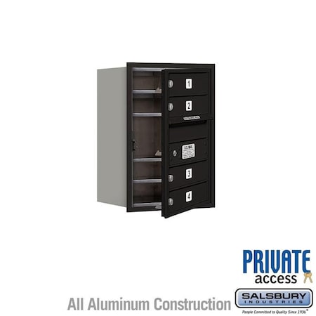 Salsbury Industries Salsbury Industries 3706S-04BFP 17 x 23.875 x 16.5 in. Recessed Mounted 4C Horizontal Mailbox - Front Loading - Private Access; Black 3706S-04BFP